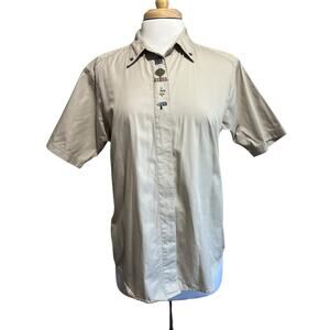 Northern Reflections Country Cottage Garden Button Down Shirt Embroidered sz M